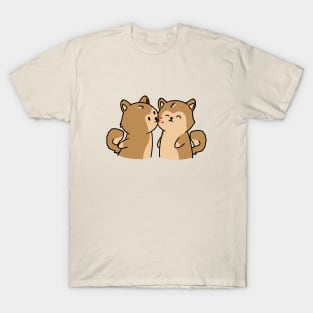 Lovely dogs, a sudden kiss. T-Shirt